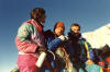 Mauro Goio. Bepi Hoffer, Piergiorgio Maggiori atterrati in vetta al Matterhorn Cervino.